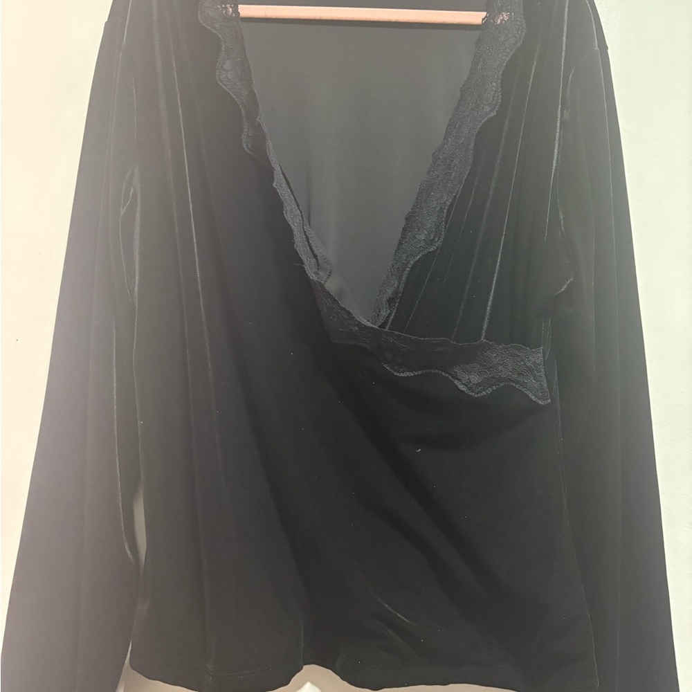 Elegant Black Lace Trim Top